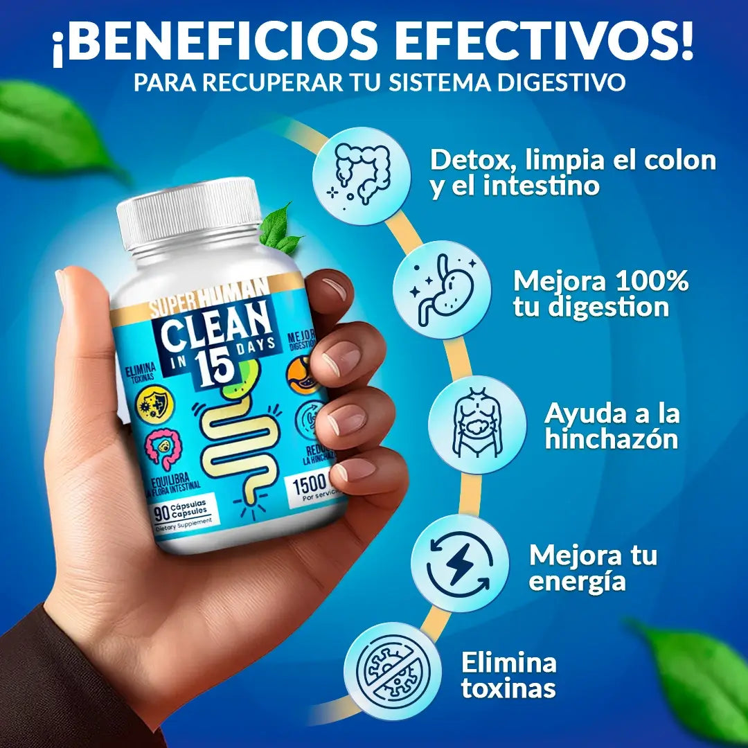 ¡OFERTA! LLEVAS 2 PAGAS 1 Clean15™ Detox Estomacal Completa en solo 15 días