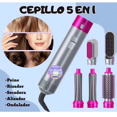 Cepillo Secador Profesional 5 en 1 ¡Transforma tu Cabello en Minutos!